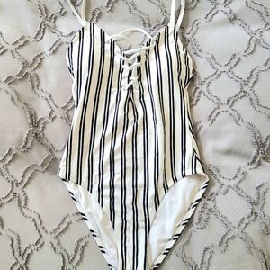 Nautica Navy Stripe Knot Swimsuit